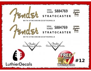 Fender Stratocaster Guitar Decal #12